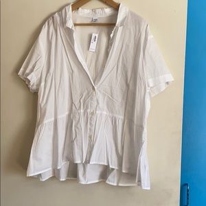 New peplum button down blouse